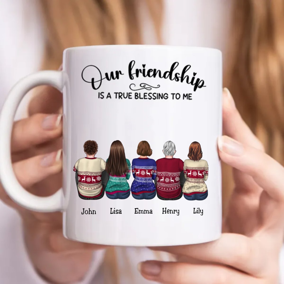 Our Friendship Is True Blessing To Me - Personalized Mug (TC) - Makezbright Gifts