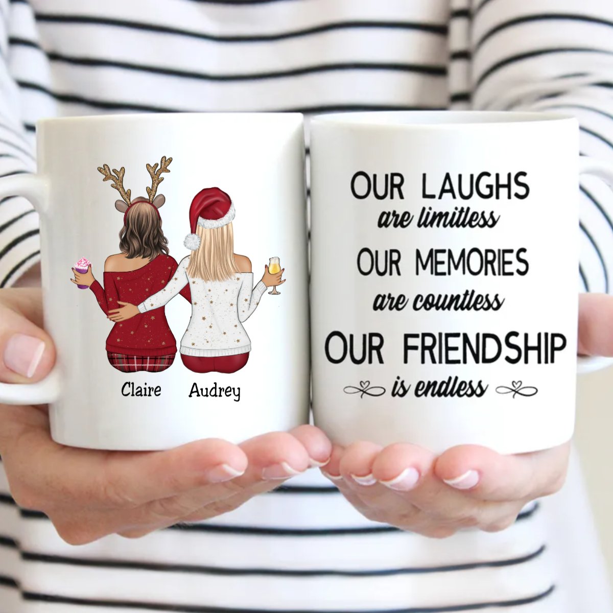 Our Laughs Are Limitless Our Memories Are Countless Our Friendship Is Endless - Personalized Mug - Makezbright Gifts