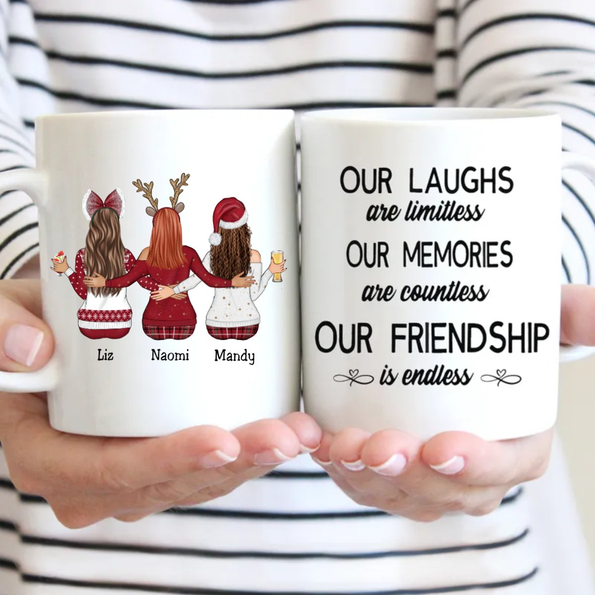 Our Laughs Are Limitless Our Memories Are Countless Our Friendship Is Endless - Personalized Mug - Makezbright Gifts