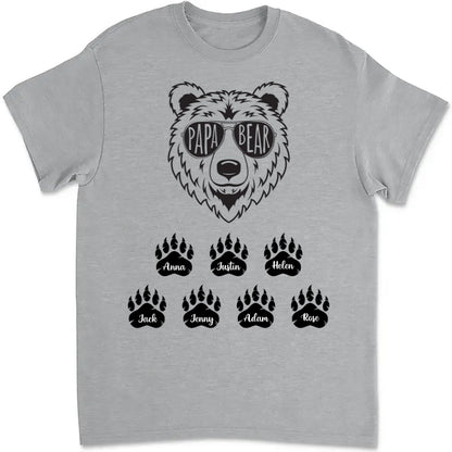 Papa - Papa Bear - Personalized T - Shirt - Makezbright Gifts