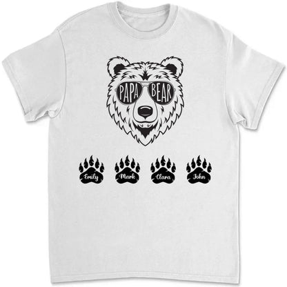 Papa - Papa Bear - Personalized T - Shirt - Makezbright Gifts