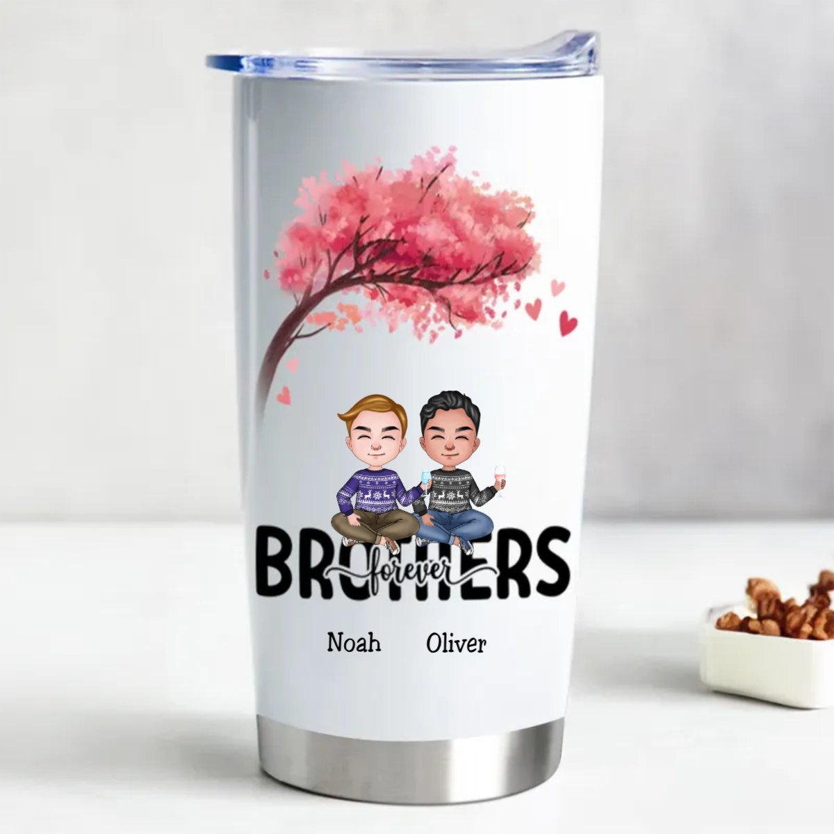 Personalized 20oz Stainless Steel Brotherhood Tumbler - Makezbright Gifts