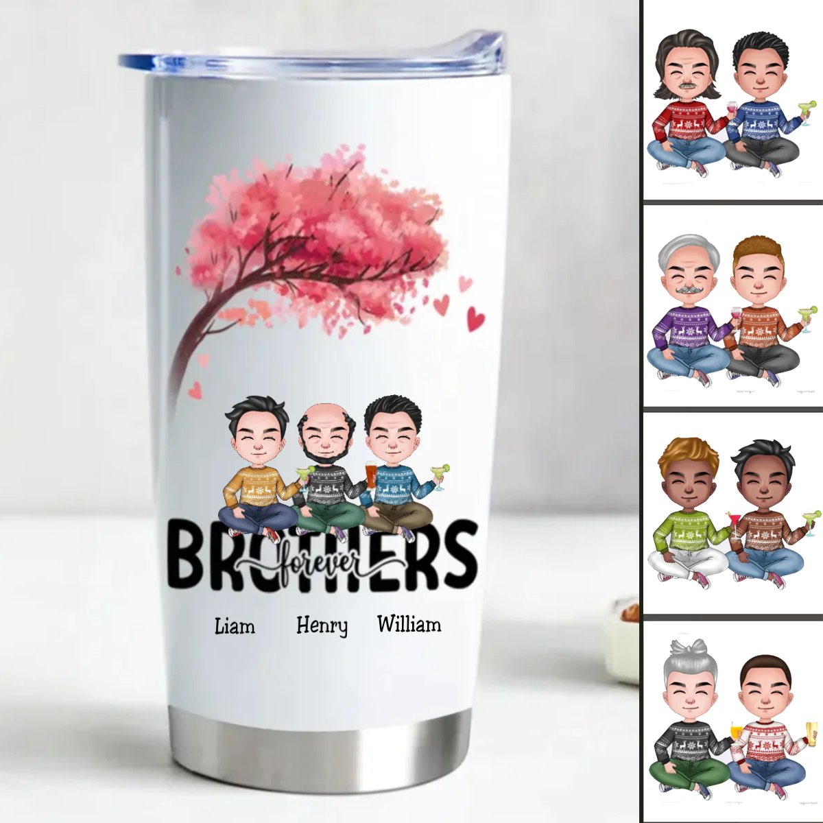 Personalized 20oz Stainless Steel Brotherhood Tumbler - Makezbright Gifts