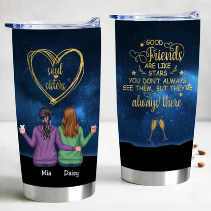 Personalized 20oz Stainless Steel Tumbler for Besties - Makezbright Gifts