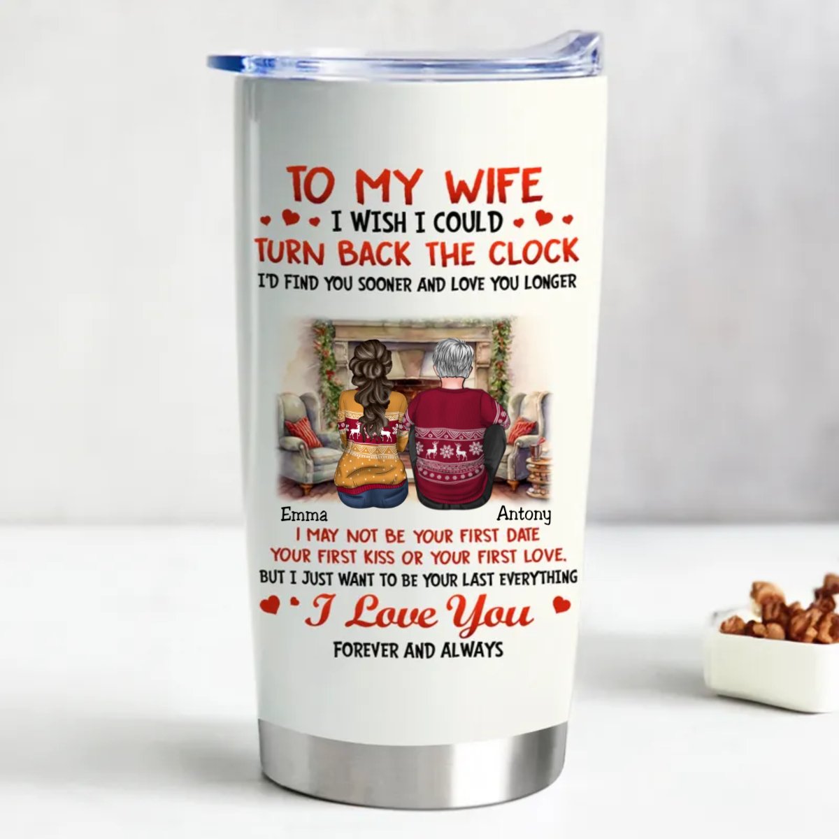 Personalized 20oz Stainless Steel Tumbler for My Beloved Wife - Makezbright Gifts