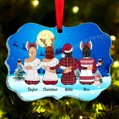 Personalized Christmas Ornament - Sisters Besties Gift Christmas Idea (moon) - Makezbright Gifts