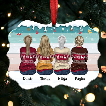 Personalized Christmas Ornament - Sisters Besties Gift Christmas Idea (pastel) - Makezbright Gifts