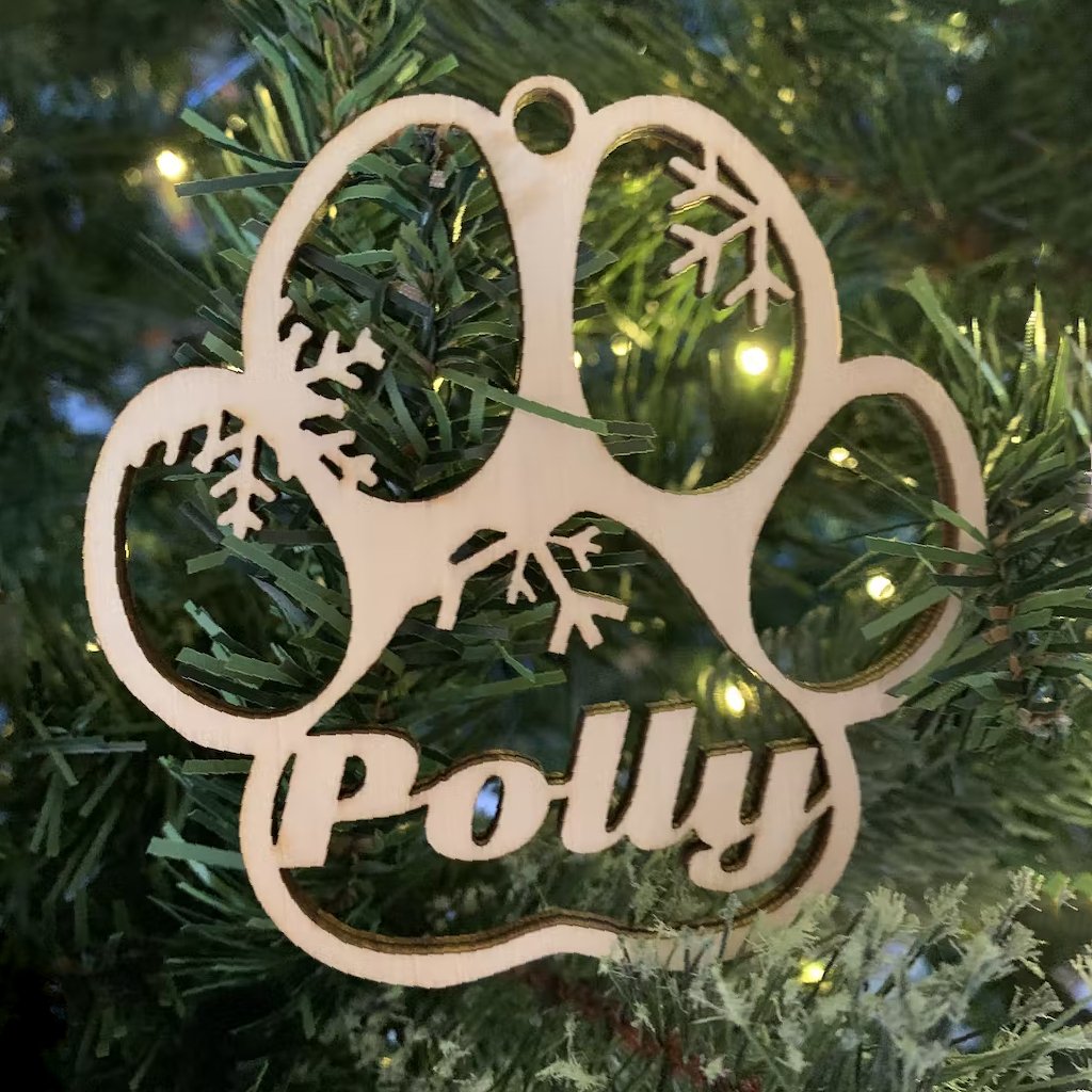 Pet Angel Paw Memorial Ornament - Personalized Acrylicen Ornaments - Makezbright Gifts