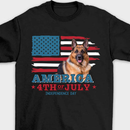 Pet Lovers - 4th Of July Custom Photo The Best Companionship Is With A Pet - Personalized Unisex T - shirt, Hoodie, Sweatshirt - Makezbright Gifts