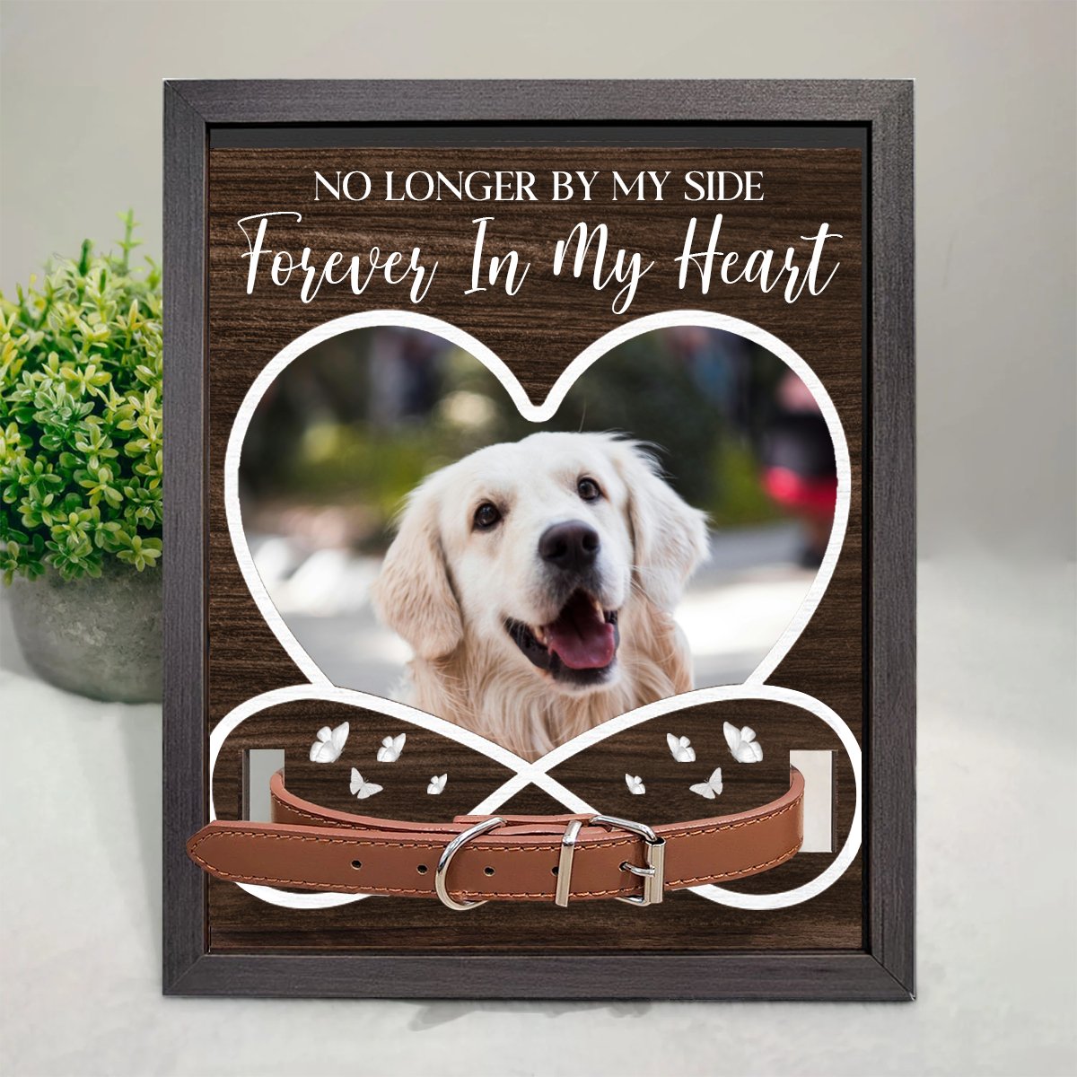 Pet Lovers - Custom Photo No Longer By My Side - Personalized Pet Loss Sign - Makezbright Gifts