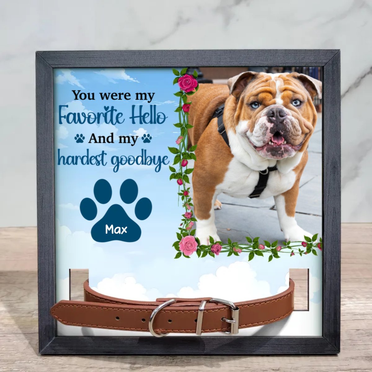 Pet Lovers - Custom Photo You Were My Favorite Hello And Hardest Goodbye - Personalized Pet Loss Sign - Makezbright Gifts