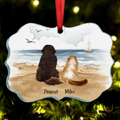 Pet Lovers - Dog Cat Beach - Personalized Acrylic Ornament - Makezbright Gifts