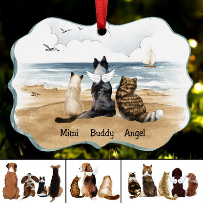 Pet Lovers - Dog Cat Beach - Personalized Acrylic Ornament - Makezbright Gifts