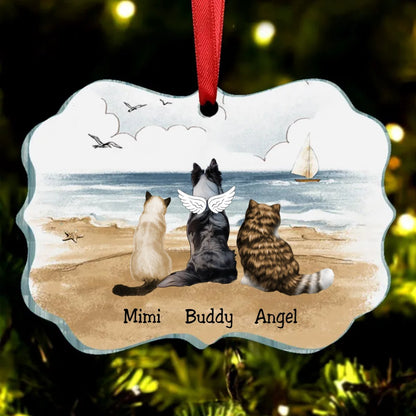 Pet Lovers - Dog Cat Beach - Personalized Acrylic Ornament - Makezbright Gifts