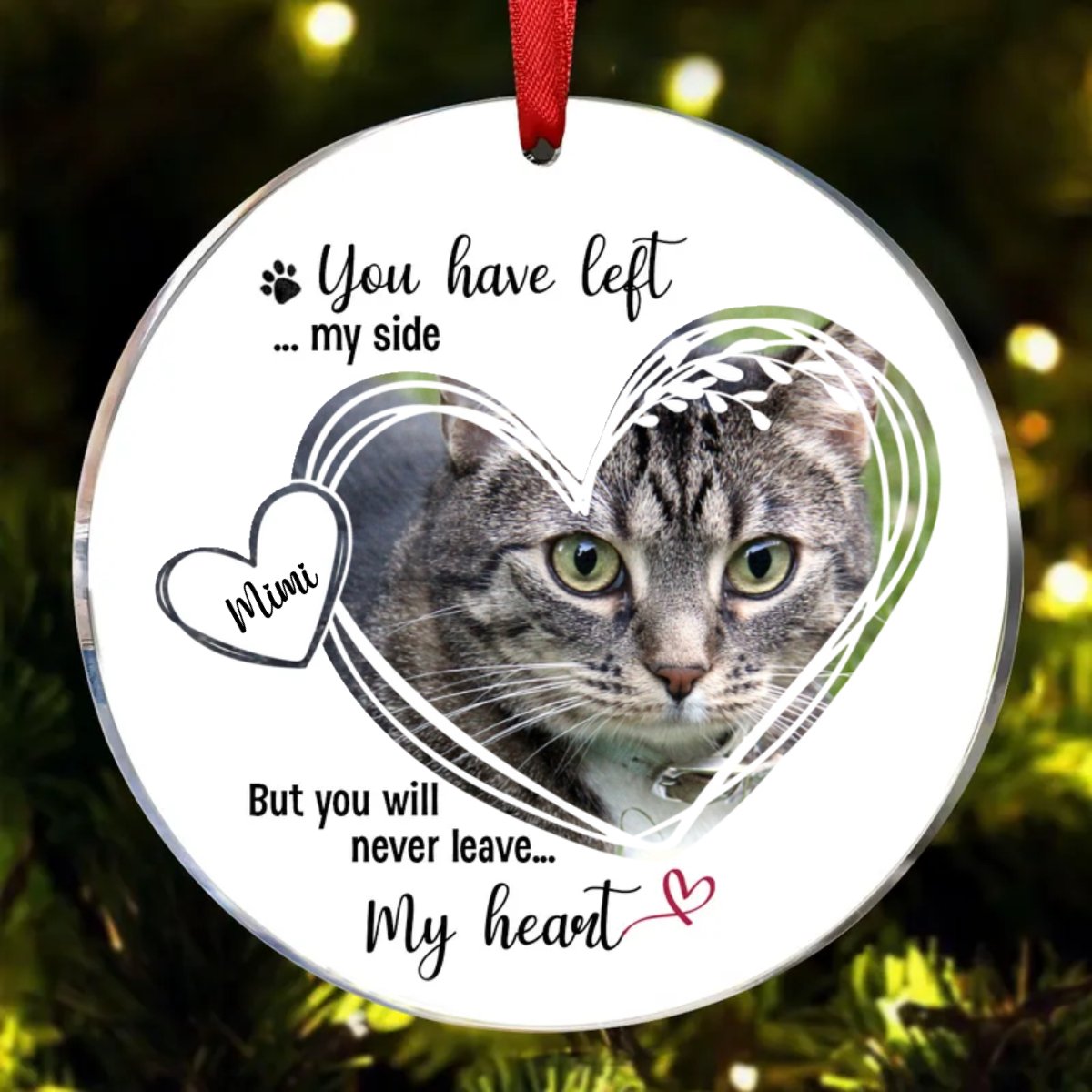 Pet Lovers - Dog Cat Memorial - Personalized Circle Ornament - Makezbright Gifts