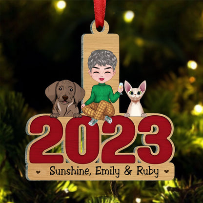 Pet Lovers - May Your Christmas Be Furry And Bright - Personalized Transparent Ornament - Makezbright Gifts