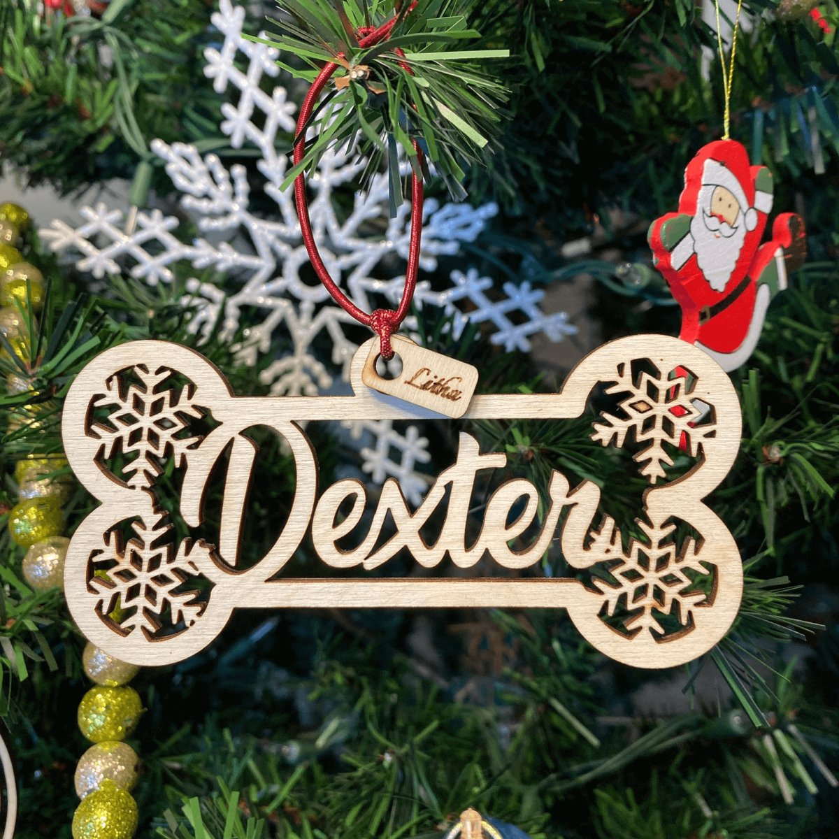 Pet Personalized name Christmas Ornaments - Dog Bone - Personalized Acrylicen Ornaments - Makezbright Gifts