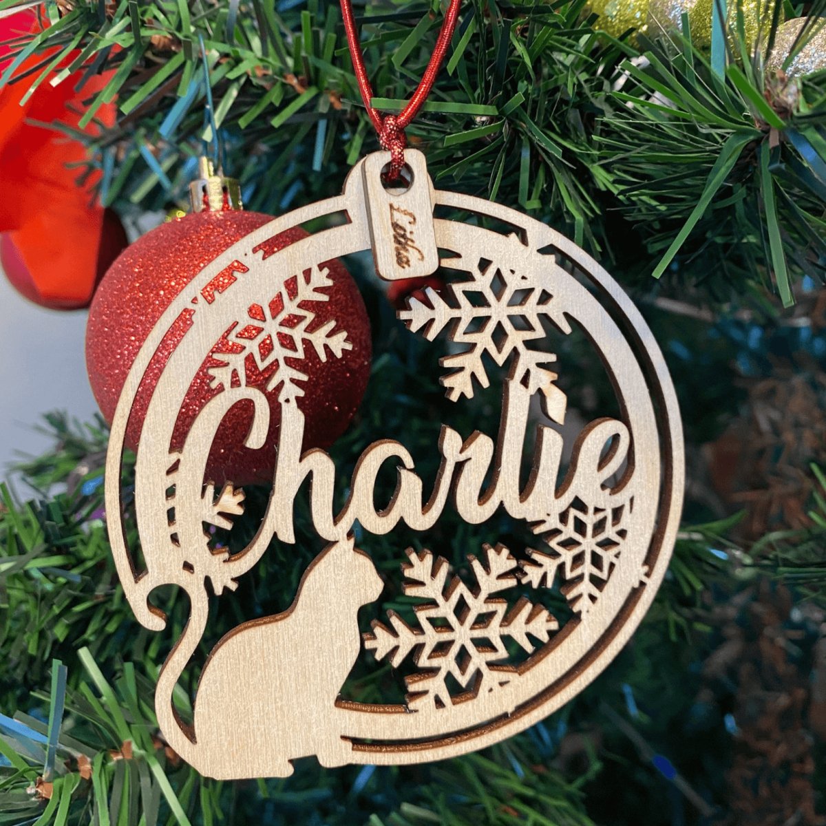 Pet Personalized name Christmas Ornaments - Dog Bone - Personalized Acrylicen Ornaments - Makezbright Gifts