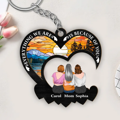 Everything We Are Is Because Of You - Personalized Acrylic Keychain