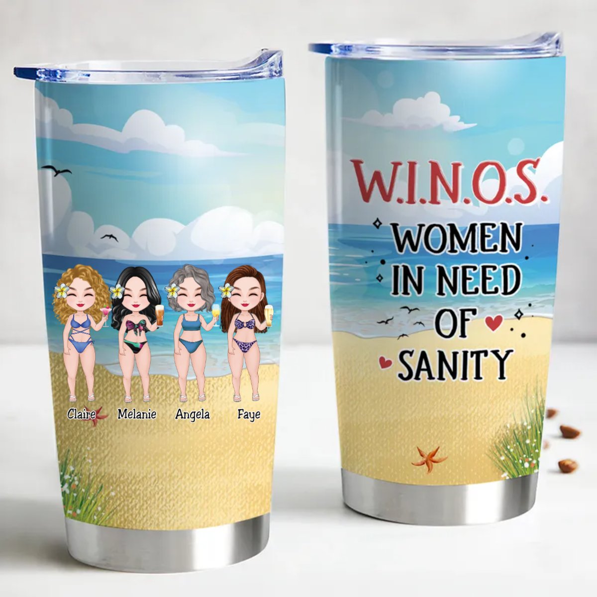 Sanity Saver: Personalized Stainless Steel Tumbler - 20oz - Makezbright Gifts