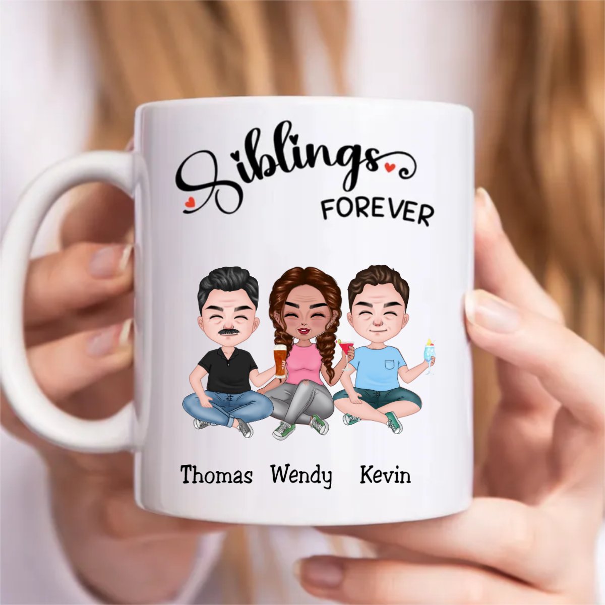 Siblings Forever - Personalized Mug (TB) - Makezbright Gifts