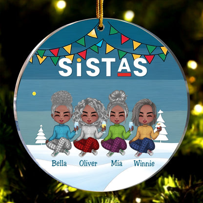 Sistas - Sistas Soul Sisters - Personalized Circle Ornament (TT) - Makezbright Gifts