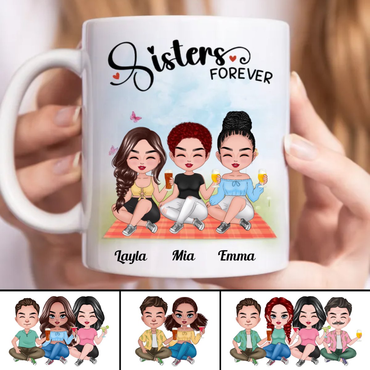 Sister - Sister Forever - Personalized Mug (BB) - Makezbright Gifts