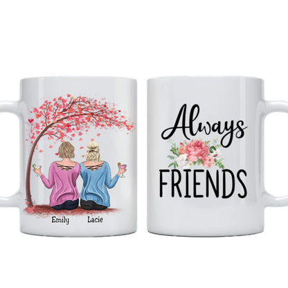 Sisters - Always Friends - Personalized Mug (Tree) - Makezbright Gifts