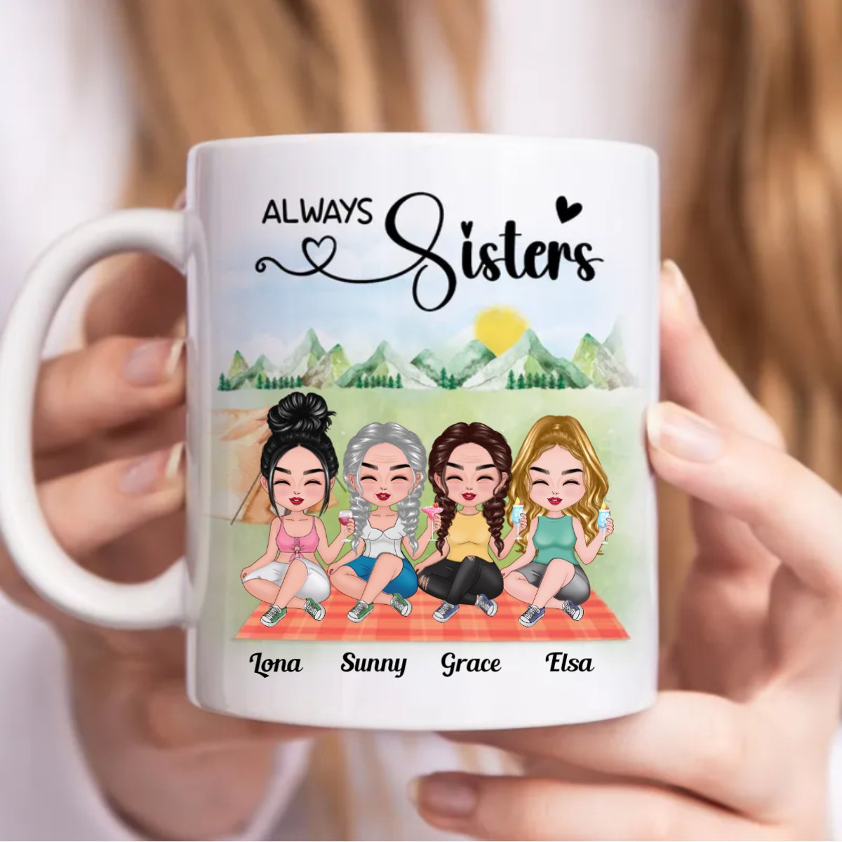 Sisters - Always Sisters - Personalized Mug (AA) - Makezbright Gifts