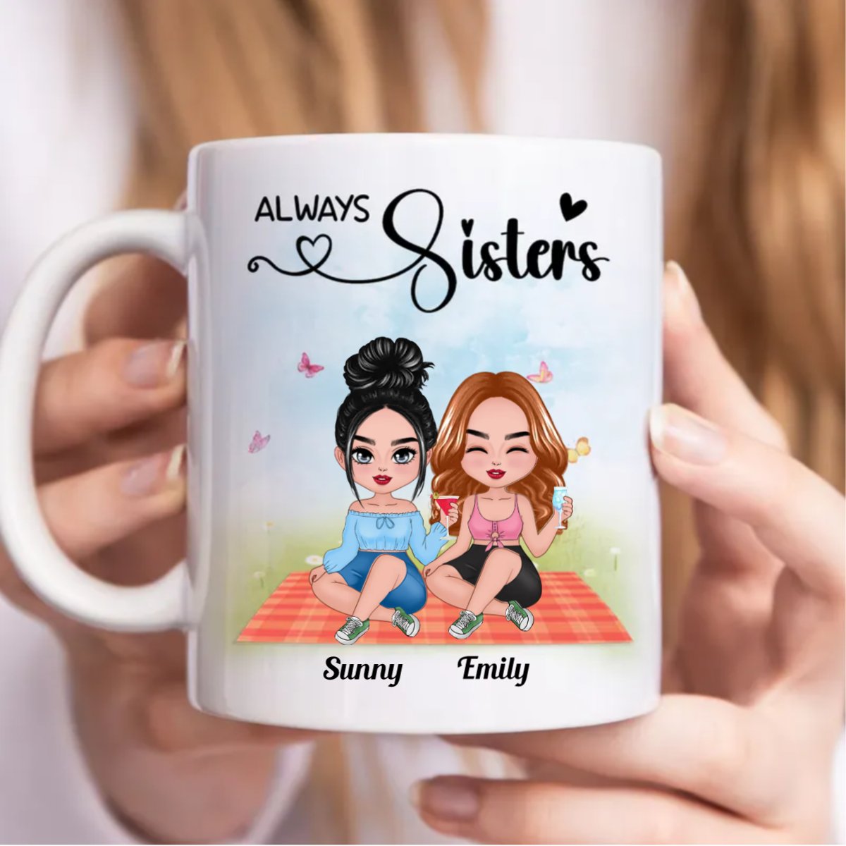 Sisters - Always Sisters - Personalized Mug (BB) - Makezbright Gifts