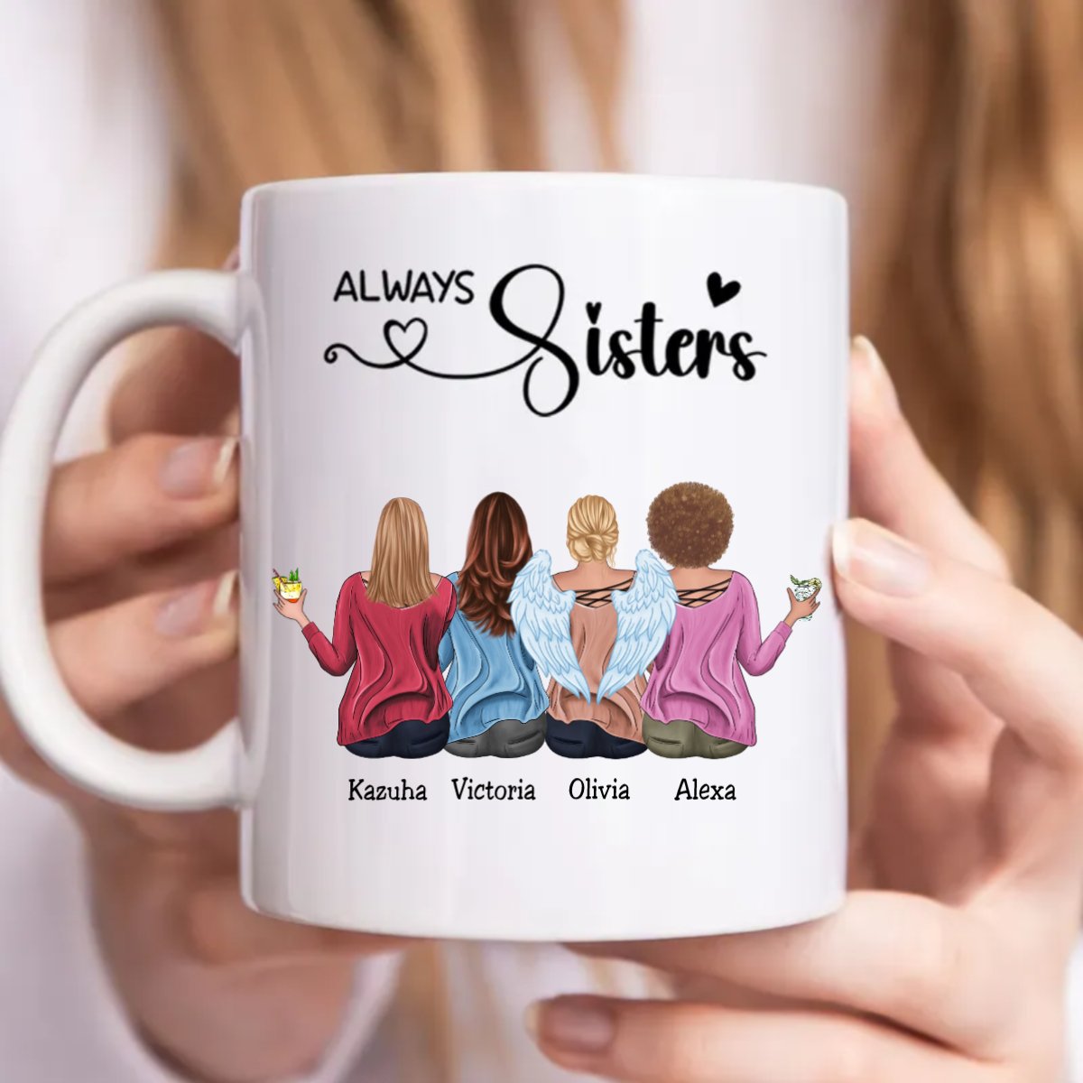 Sisters - Always Sisters - Personalized Mug (Ver. 2) - Makezbright Gifts