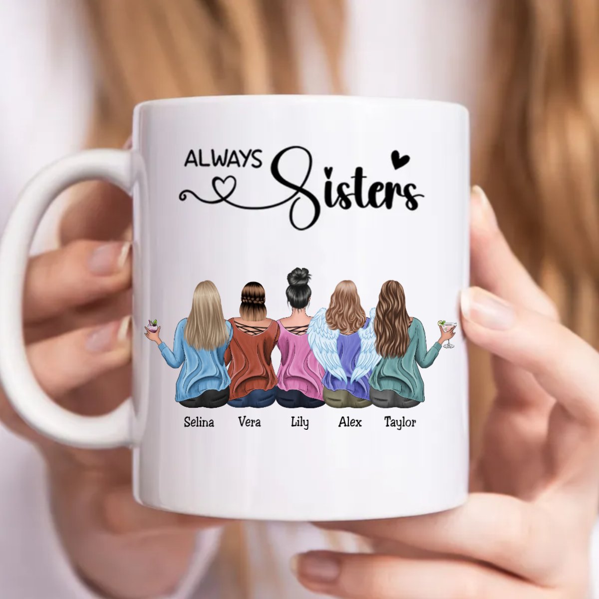 Sisters - Always Sisters - Personalized Mug (Ver. 2) - Makezbright Gifts