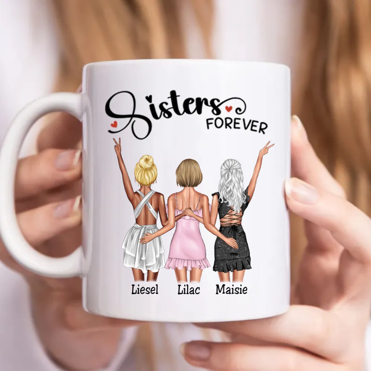 Sisters Forever - Personalized Mug - Makezbright Gifts