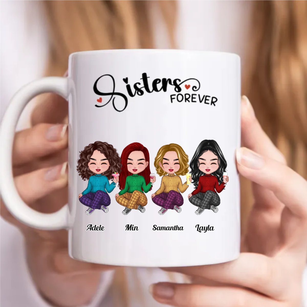 Sisters Forever - Personalized Mug - Makezbright Gifts