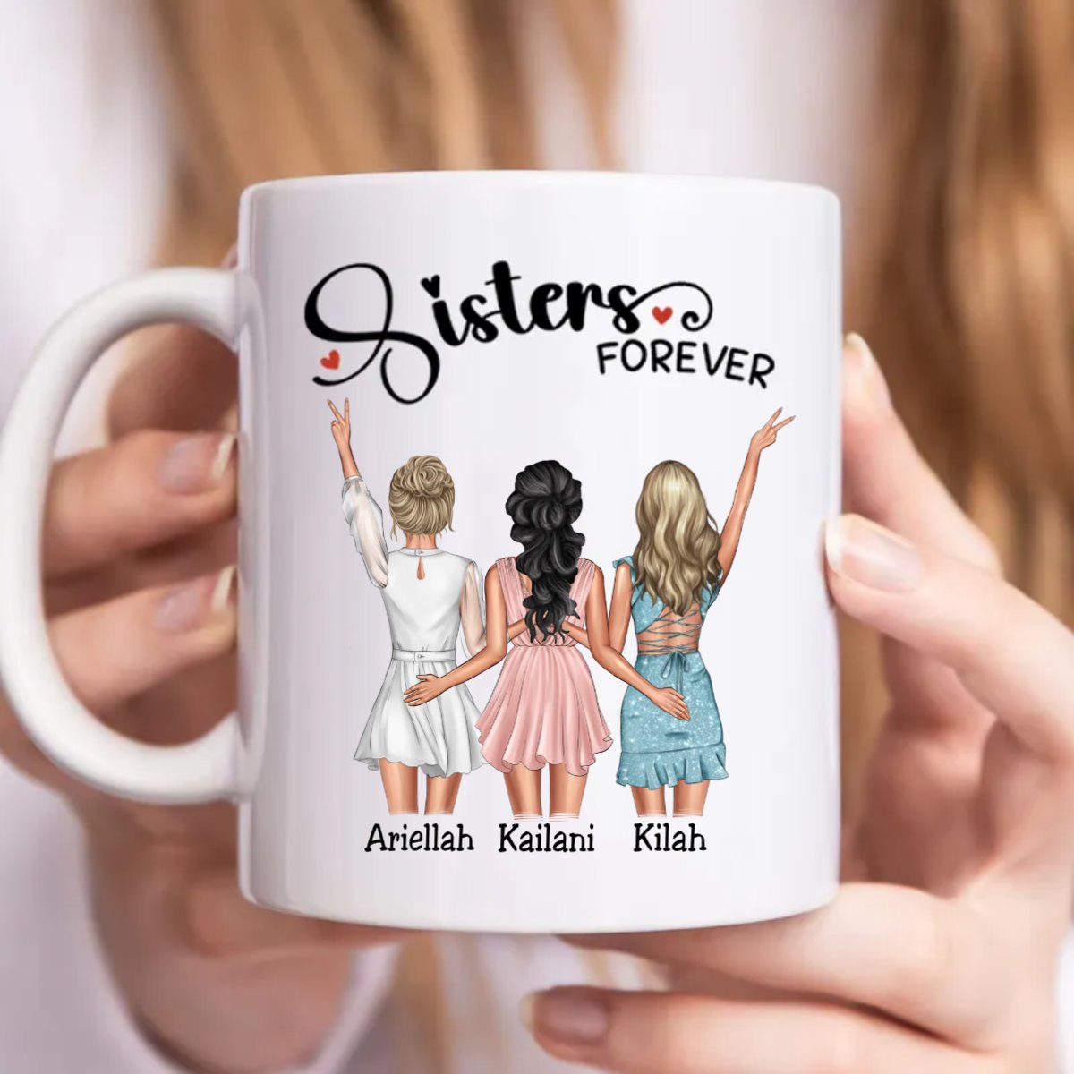 Sisters Forever - Personalized Mug - Makezbright Gifts