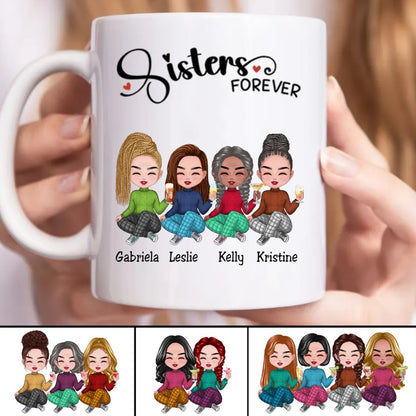 Sisters Forever - Personalized Mug (L) - Makezbright Gifts