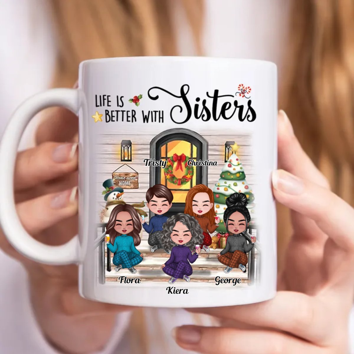 Sisters - Life Is Better With Sisters - Personalized Mug - Makezbright Gifts