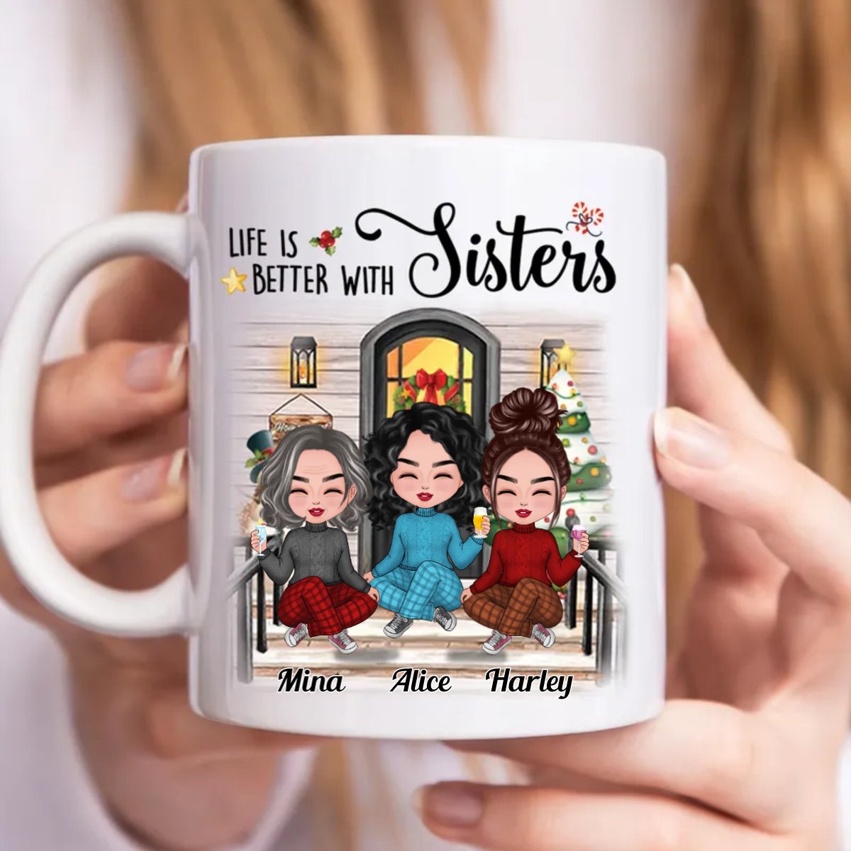 Sisters - Life Is Better With Sisters - Personalized Mug - Makezbright Gifts