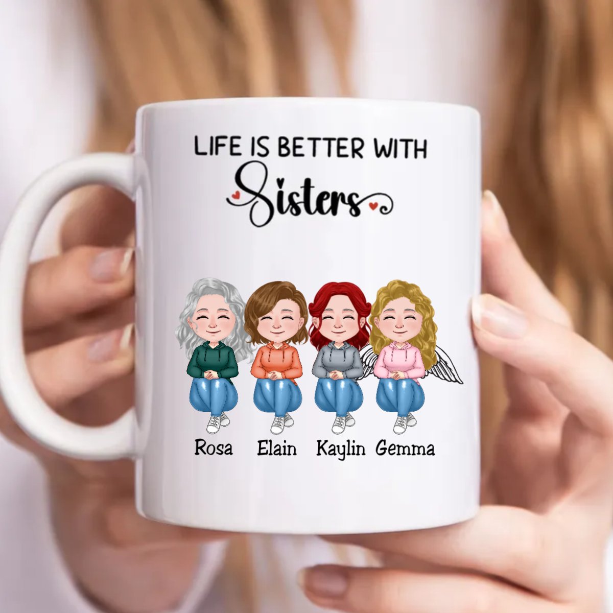 Sisters - Life Is Better With Sisters - Personalized Mug - Makezbright Gifts