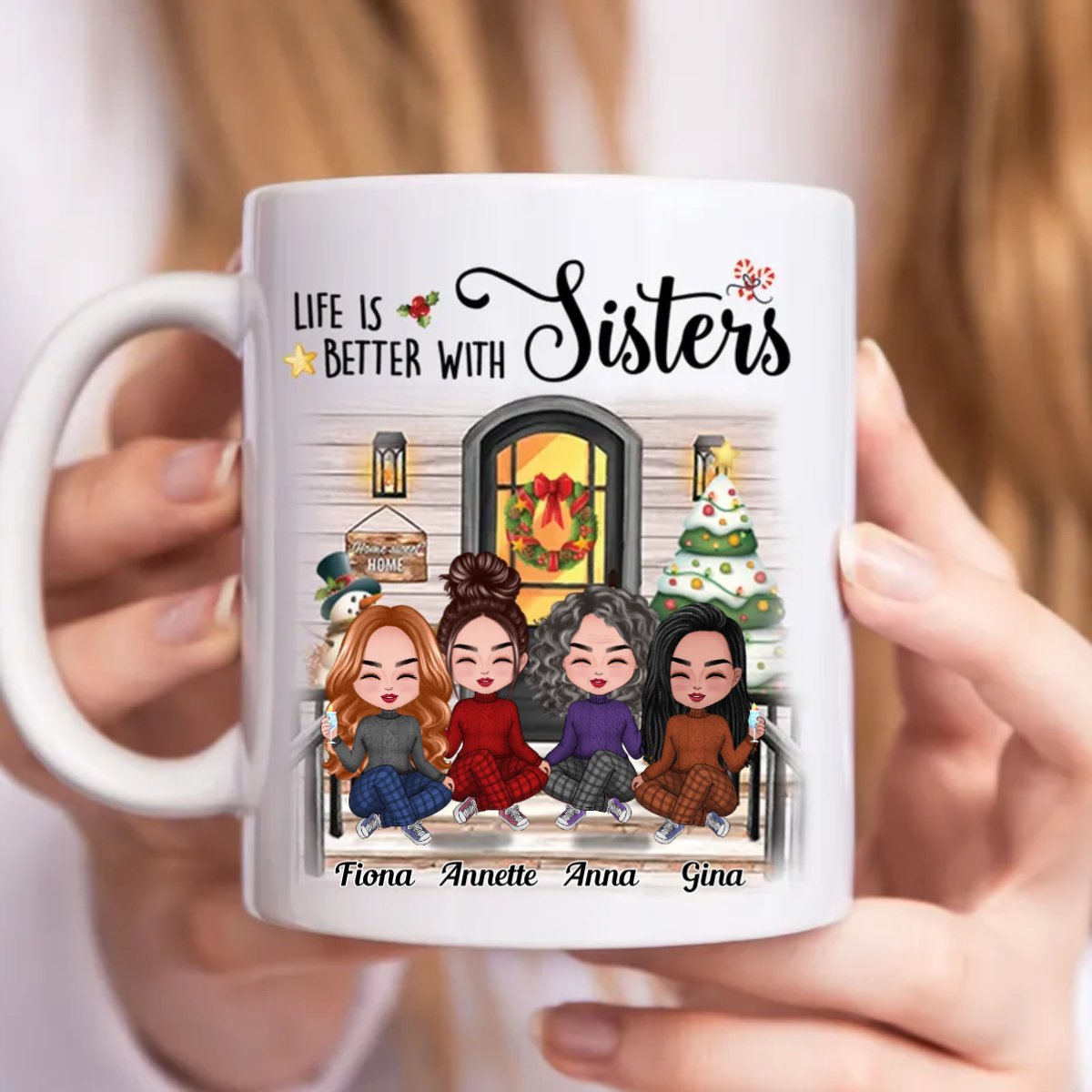 Sisters - Life Is Better With Sisters - Personalized Mug - Makezbright Gifts