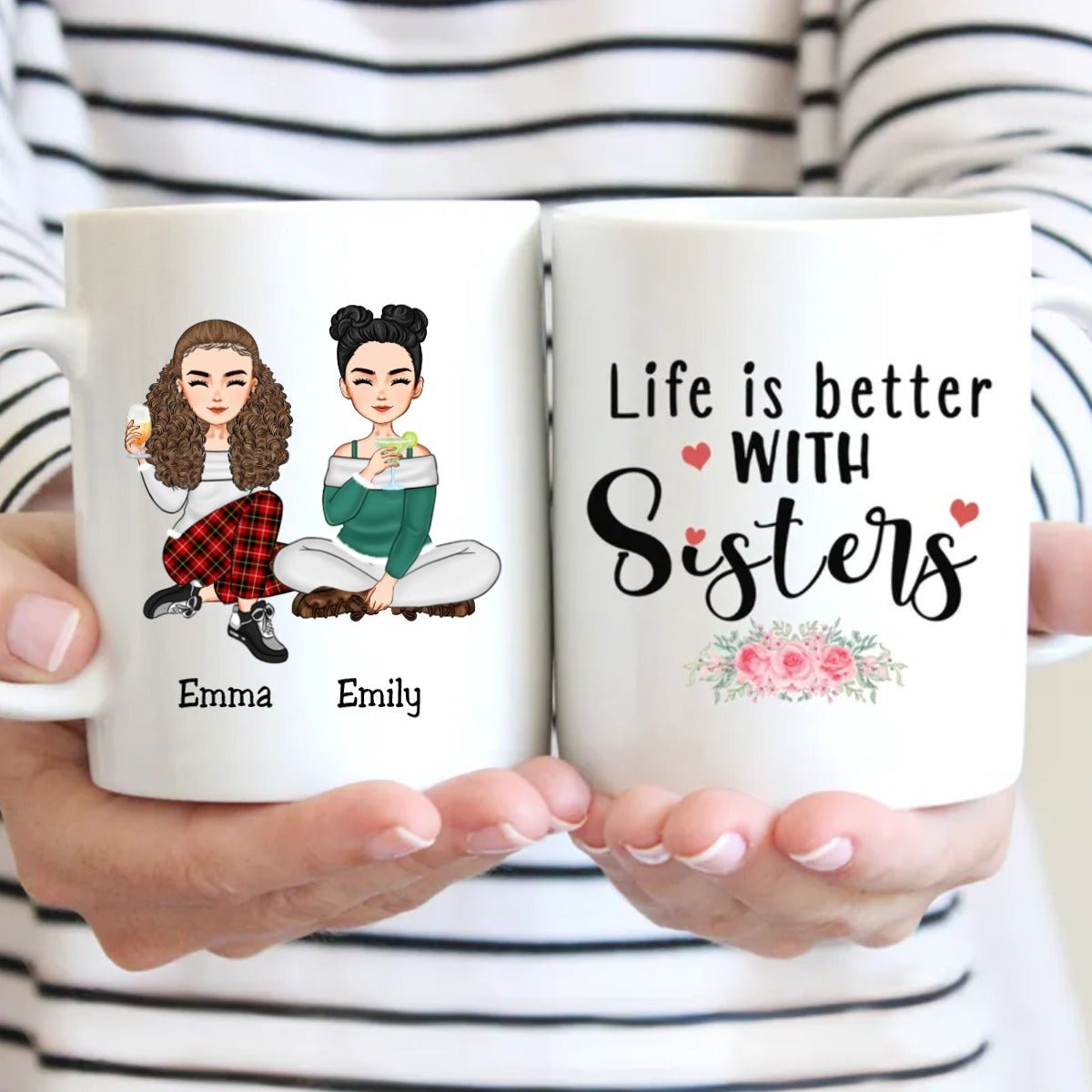 Sisters - Life Is Better With Sisters - Personalized Mug - Makezbright Gifts