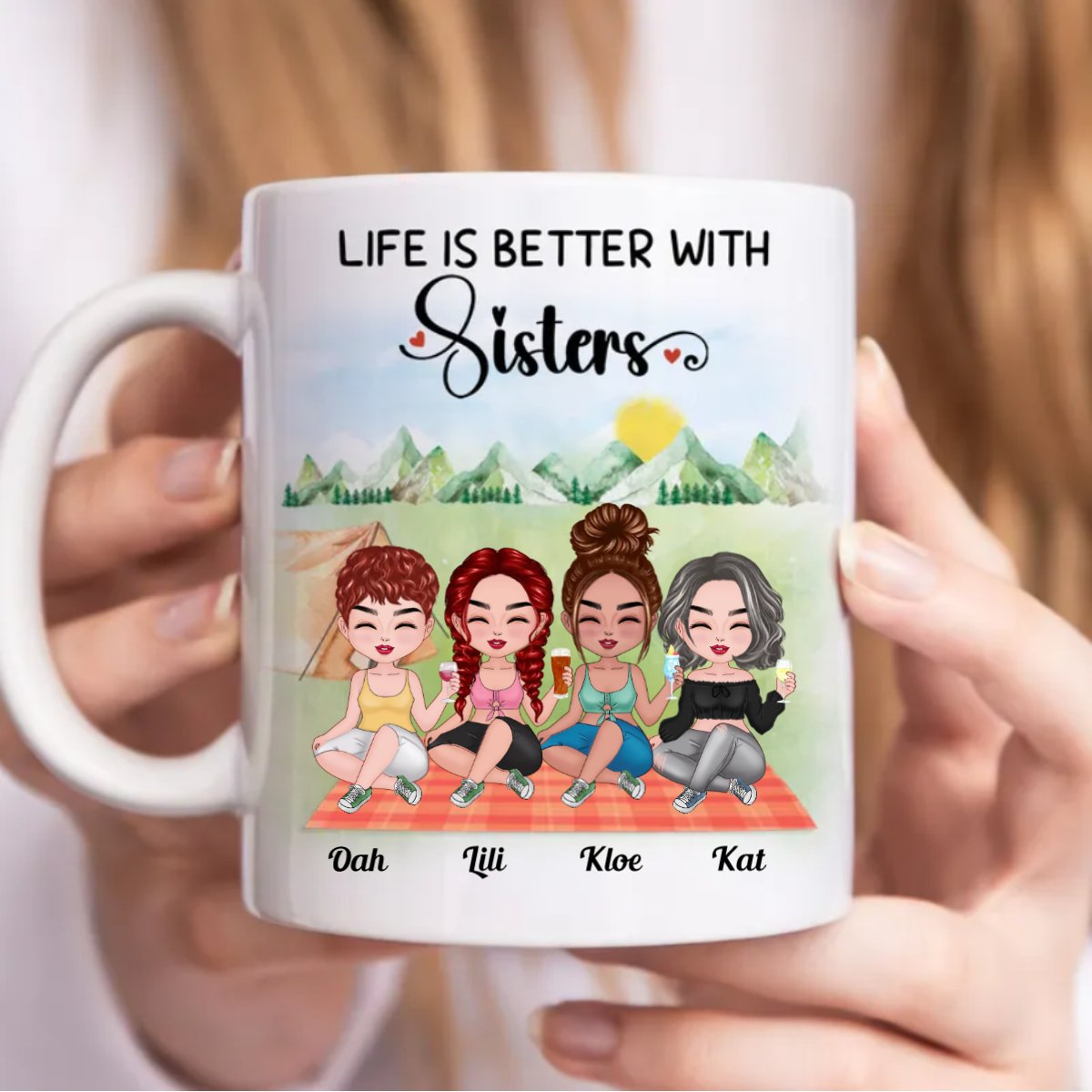 Sisters - Life Is Better With Sisters - Personalized Mug (AA) - Makezbright Gifts