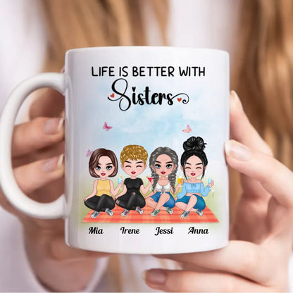 Sisters - Life Is Better With Sisters - Personalized Mug (BB) - Makezbright Gifts