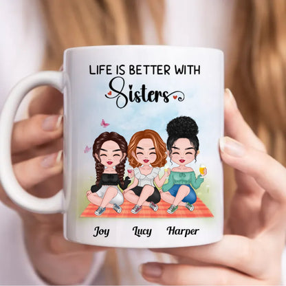 Sisters - Life Is Better With Sisters - Personalized Mug (BB) - Makezbright Gifts