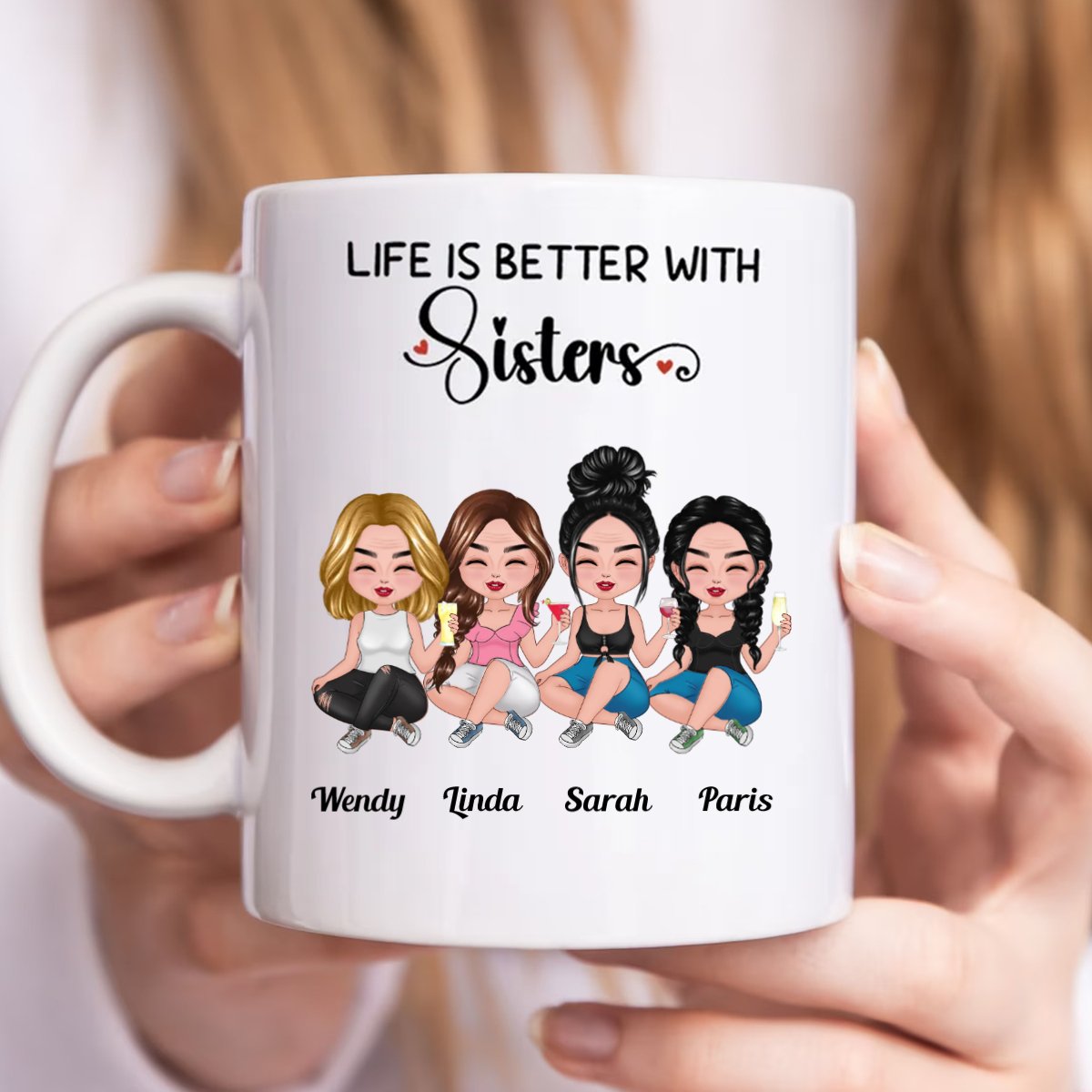 Sisters - Life Is Better With Sisters - Personalized Mug (TB) - Makezbright Gifts