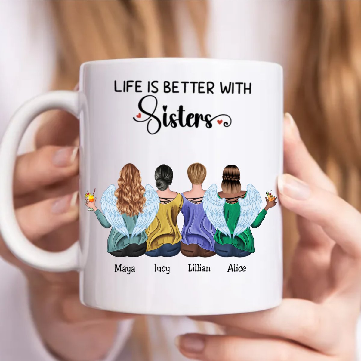 Sisters - Life Is Better With Sisters - Personalized Mug (Ver. 2) - Makezbright Gifts