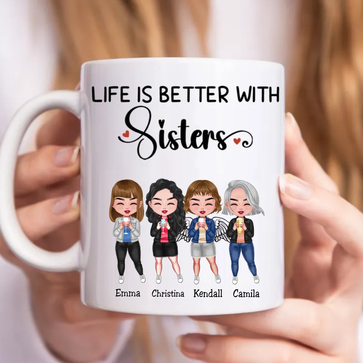 Sisters - Life Is Better With Sisters - Personalized Mug (Ver. 3) - Makezbright Gifts