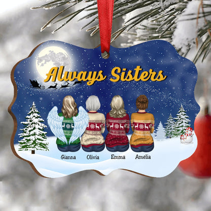 Sisters Memorial Gift - Always Sisters - Personalized Christmas Ornament - Makezbright Gifts