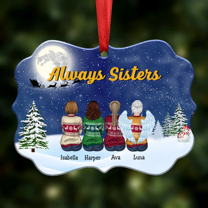 Sisters Memorial Gift - Always Sisters - Personalized Christmas Ornament (TT1) - Makezbright Gifts