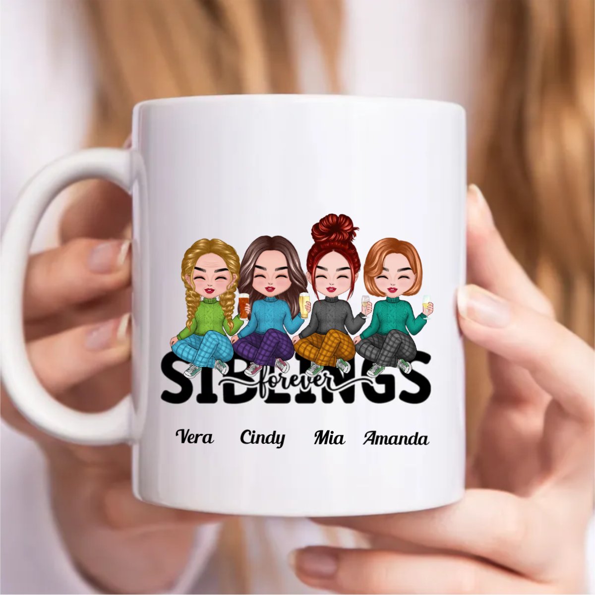 Sisters - Sibings Forever - Personalized Mug - Makezbright Gifts